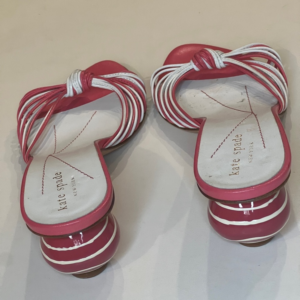 Kate Spade New York Pink & White Sandals in Excellent Condition - Picture 7 of 15